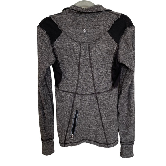 LULULEMON Run Your Heart Out Pullover 1/2 Zip Size 8 Heathered Black - Picture 4 of 16